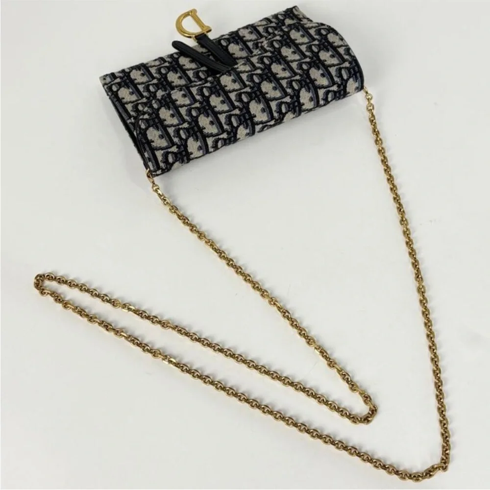 Dior Oblique Saddle Crossbody Bag/Wallet on Chain - Picture 12 of 15